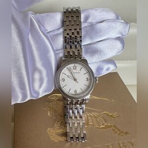 Authentic Burberry White Stainless Steel The Utilitarian BU7856 Ladies watch